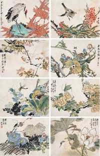 沙馥 1904年作 花卉 册页（八开）